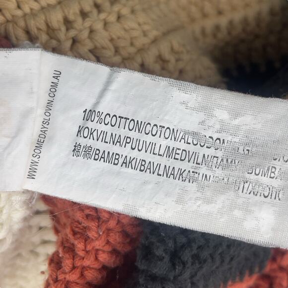 Some Days Lovin Crochet Poncho Multi Color Striped Women One Size Fits All - Picture 8 of 9